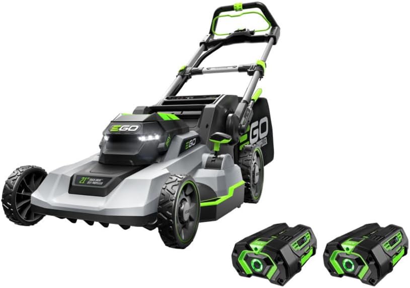 EGO Power+ 21-Inch 56V Self-Propelled Cordless Lawn Mower with 2x 4.0Ah Batteries Rapid Charger, Black