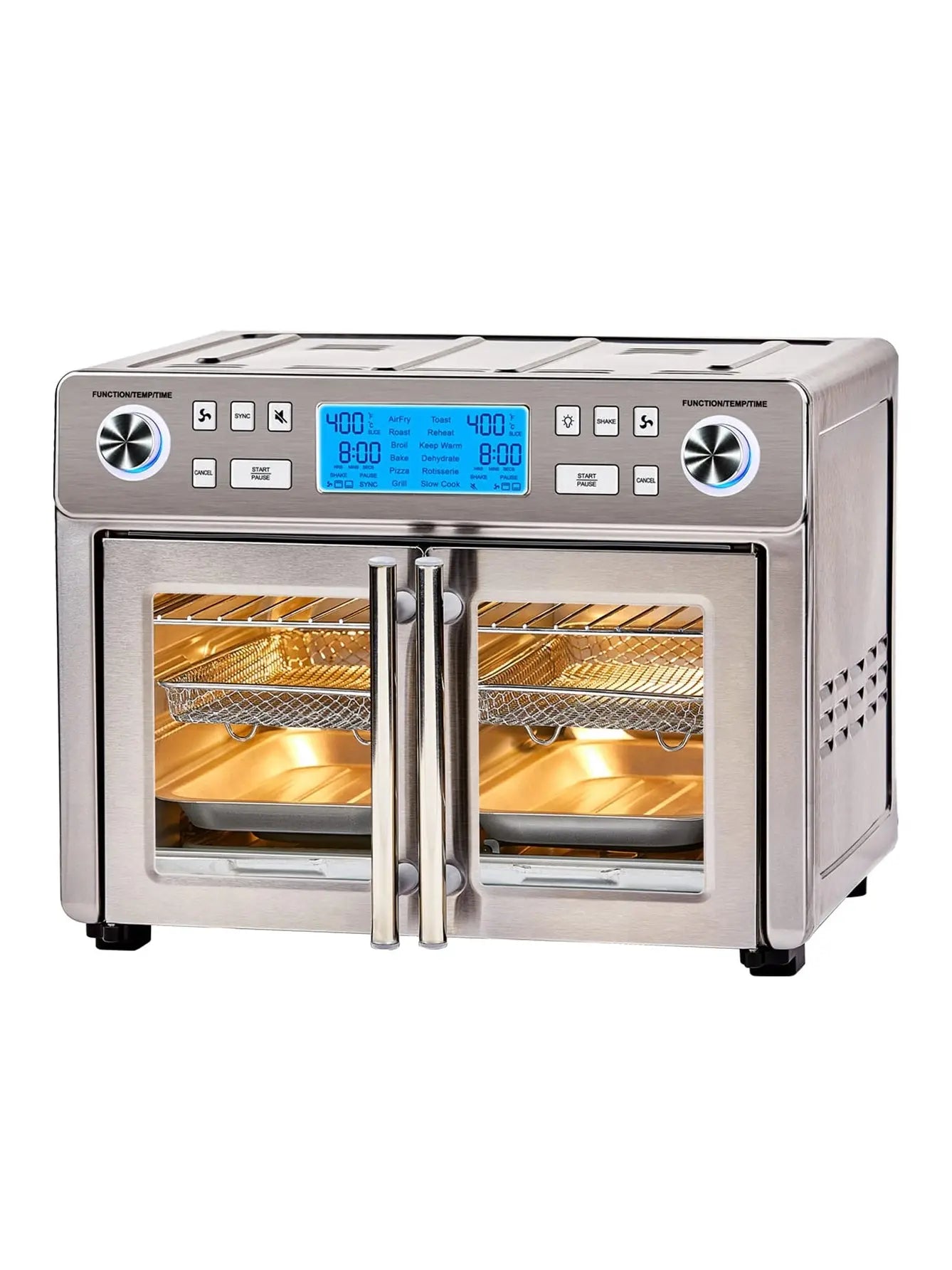 Emeril Lagasse Dual Zone 360 Air Fryer Oven Combo with French Door, 25 QT Extra Large Family Size Meals to Cook Two Foods in Two Different Ways at The Same Time, Up to 60% Faster from Frozen to Finish(Default Title)