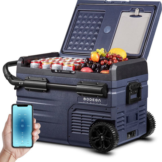 Portable 12V Car Refrigerator Freezer, 37 Qt, Dual Zone, App Control, for Camping  Travel, Dark Blue/Black(Default Title)