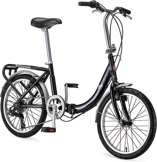 Schwinn Loop Adult Folding Bike, 20′′ Wheels, 7-Speed, Step-Through Frame, with Cargo Rack  Bag(Default Title)