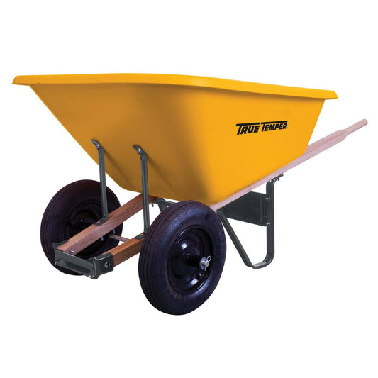 Ames 8 Cu Ft Poly Wheelbarrow with Dual Tires – Durable Plastic Construction(Default Title)