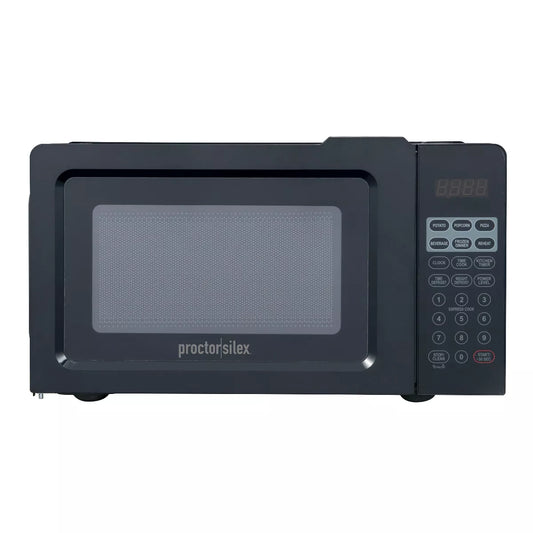 Proctor Silex 700W Countertop Microwave, 0.6 Cu. Ft, Black, Green LED Display, 10 Power Levels(Default Title)