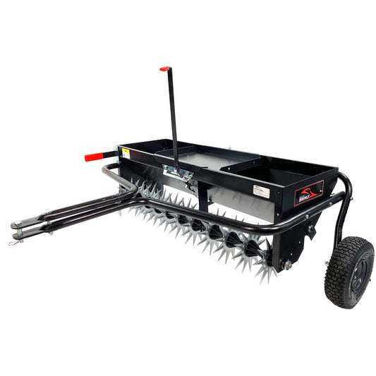Brinly AS2-40BH-P Lawn Aerator Spreader, 2-in-1 Steel Design, 100 lb Capacity, Efficient Lawn Care(Default Title)