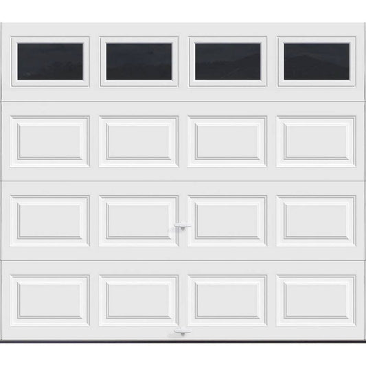 Clopay Classic Insulated Garage Door 9×7 ft, R-Value 6.5, White with Plain Window(Default Title)
