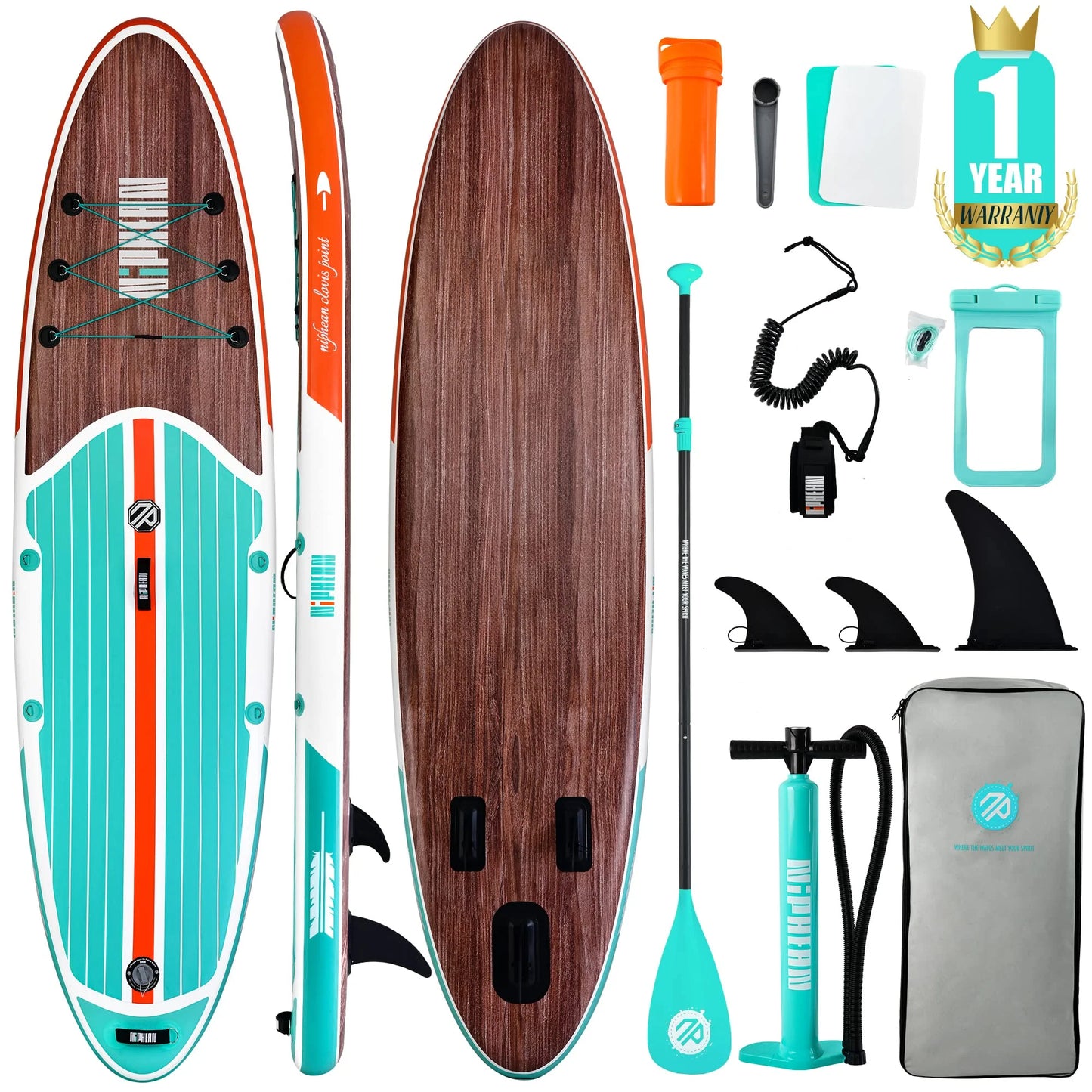 Niphean Inflatable Stand Up Paddle Board with SUP Accessories(Default Title)