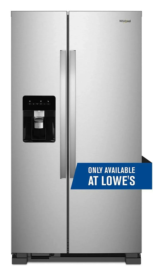 36-inch wide side-by-side refrigerator – 24 cubic feet stainless steel