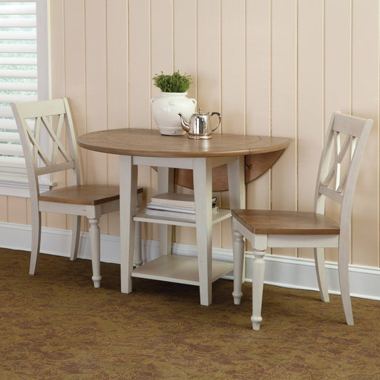 Liberty Furniture Al Fresco III 3-Piece Drop Leaf Dining Set, Rustic Driftwood Finish, Transitional Style(Default Title)
