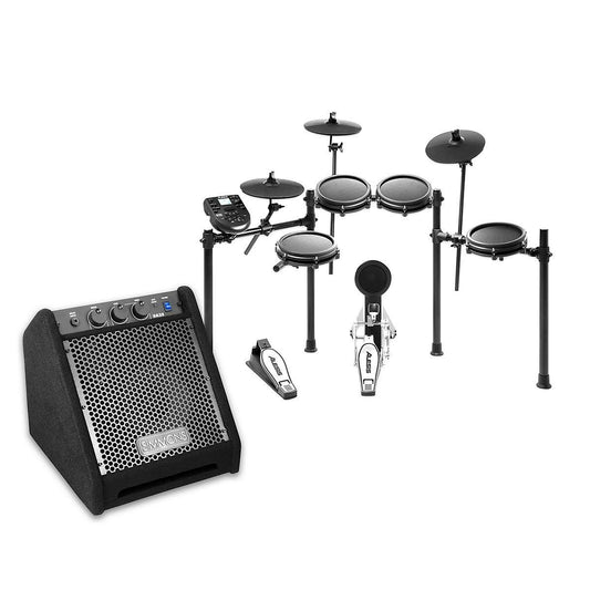 Alesis Nitro Mesh Electronic Drum Kit with DA25 Amp, Dual-Zone Snare, 8′′ Mesh Toms, 10′′ Cymbals, 25W Amp(Default Title)