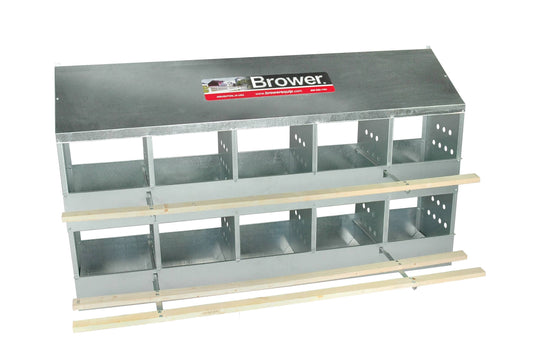 Brower 410b Galvanized 10-Hole Poultry Nesting Box for 60 Hens, Durable  Easy to Assemble(Default Title)