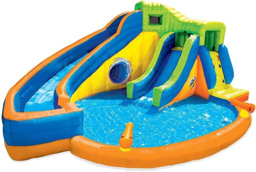 BANZAI Pipeline Twist Kids Inflatable Water Park with Slides, Climbing Wall  Water Cannons, Ages 5+(Default Title)