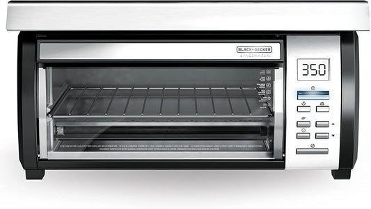 BLACK+DECKER SpaceMaker Under-Counter Toaster Oven, Digital Controls, Black/Stainless Steel, Fits 9�测�� Pizza, TROS1000D