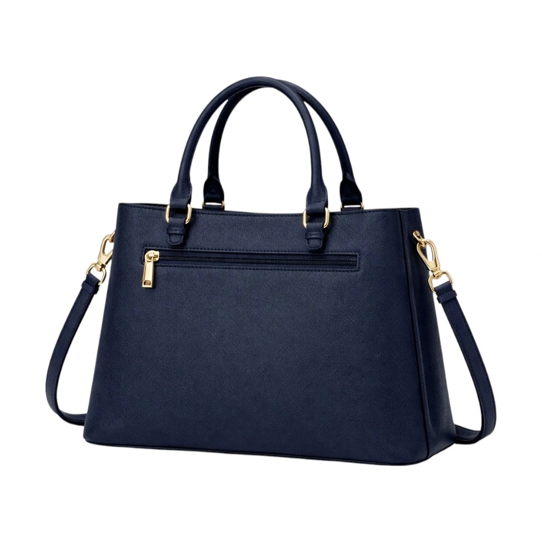 Fumir Elegant Dark Blue Braided Handle Women Shoulder Bag