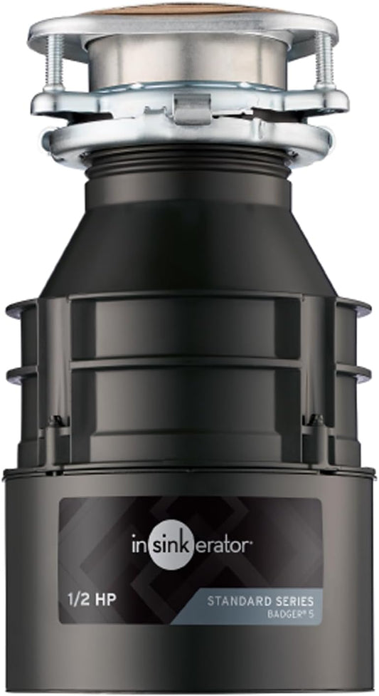 InSinkErator Badger 5 Garbage Disposal, 1/2 HP Continuous Feed, Durable Steel, Easy Install(Default Title)
