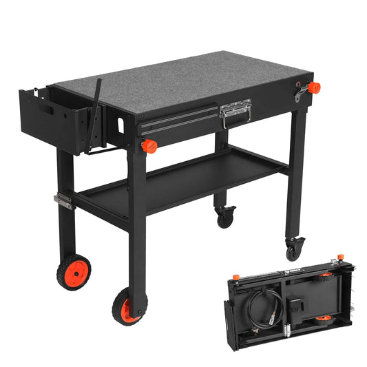 Yundasan Portable Outdoor Grill Table, 31"W x 17"D(Default Title)