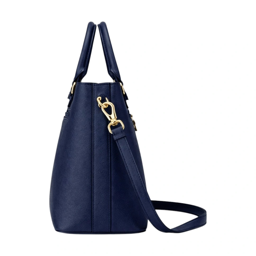 Fumir Elegant Dark Blue Braided Handle Women Shoulder Bag