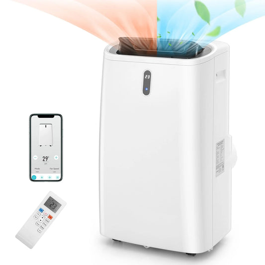 14000 BTU 4-in-1 WiFi Enabled AC Unit Portable Air Conditioner with Heat, Up to 700 Sq.Ft, Work with Alexa(Default Title)