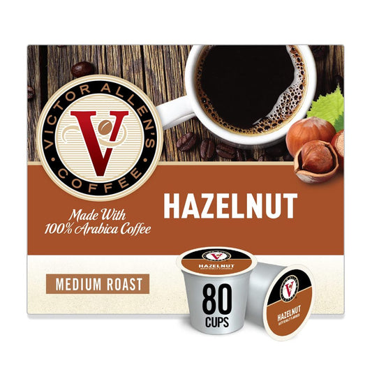 Victor Allen’s Coffee Hazelnut Blend Medium Roast, 80 K-Cup Pods, Flavored Arabica for Keurig Brewers(Default Title)