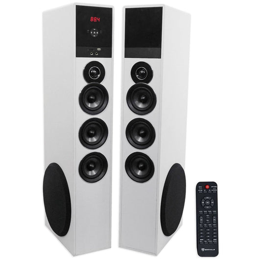 Rockville TM150W Home Theater System with 10′′ Subwoofer, Bluetooth, and Remote Control – White(Default Title)