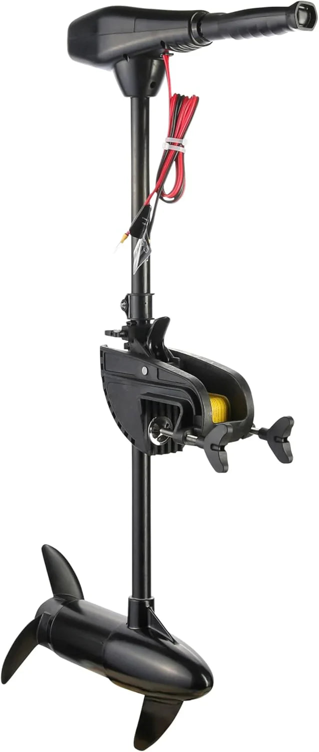 55lb Thrust Saltwater Transom Mounted Electric Trolling Motor plus Newport 12V50Ah Deep Cycle Heavy-Duty Marine Battery, Sealed AGM Kit, Everything Needed to Operation Motor(55lb Thrust/Motor + 12V50Ah Deep Cycle Heavy-Duty Marine Battery)