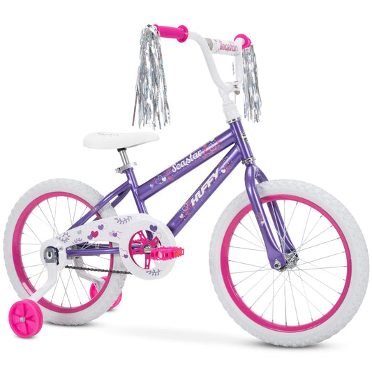 Huffy Sea Star 18′′ Kids Bicycle, Purple, Ages 4+, Training Wheels, Single-Speed(Default Title)