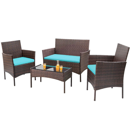 Homall 4 Pieces Patio Rattan Chair Wicker(Default Title)