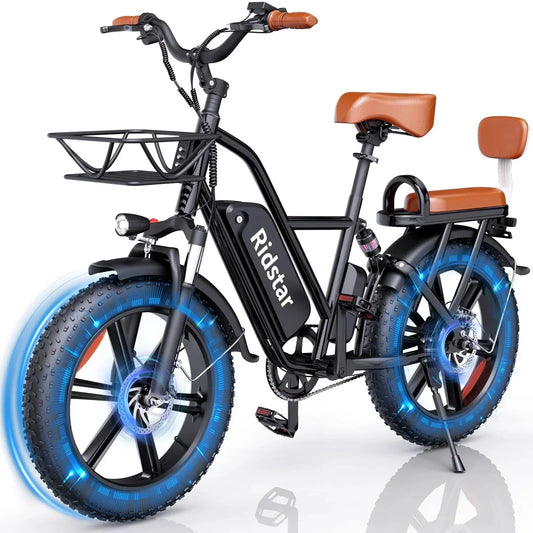 Bopzin 1000W Electric Bicycle for Adults, 48V 15Ah Removable Battery, 20" x 4.0" - 1000W