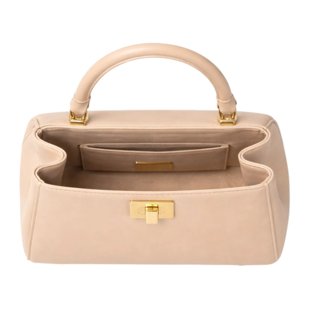 Fumir Elegant Beige Braided Handle Women Handbag