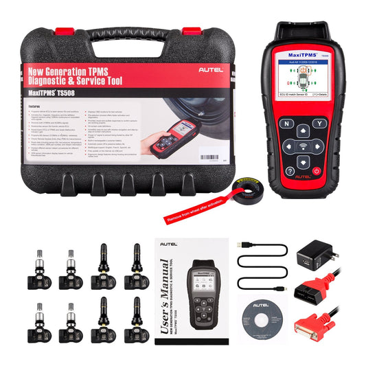 Autel MaxiTPMS TS508K TPMS Diagnostic Service Tool, Interchangeable valves with With 4 Pcs 315MHz MX-Sensor  4 Pcs 433MHz MX-Sensor