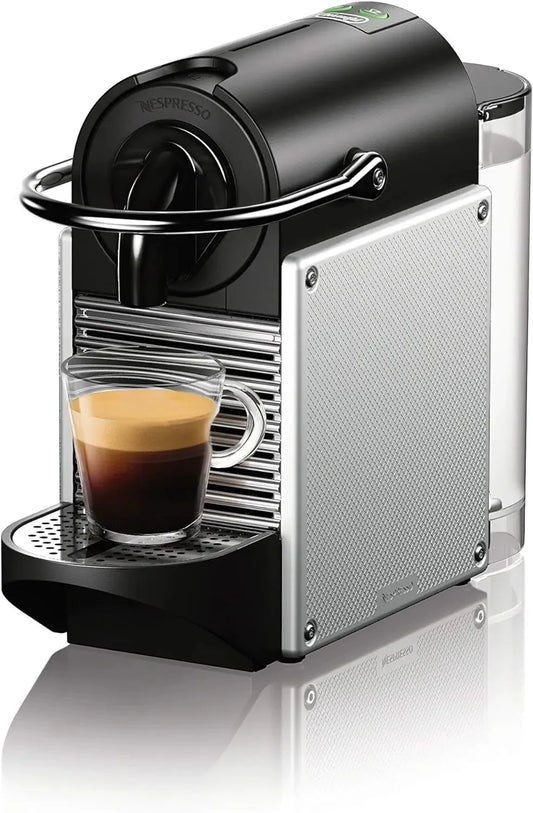 Nespresso Pixie Espresso Machine by De’Longhi, 19-Bar Pump, Compact Aluminum Design, Silver, 1100ml
