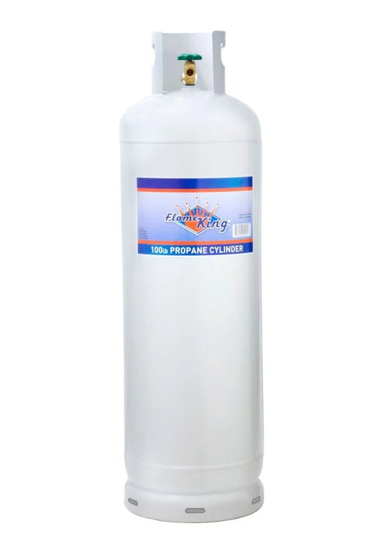 100-pound steel propane gas cylinder with POL valve (delivered empty)