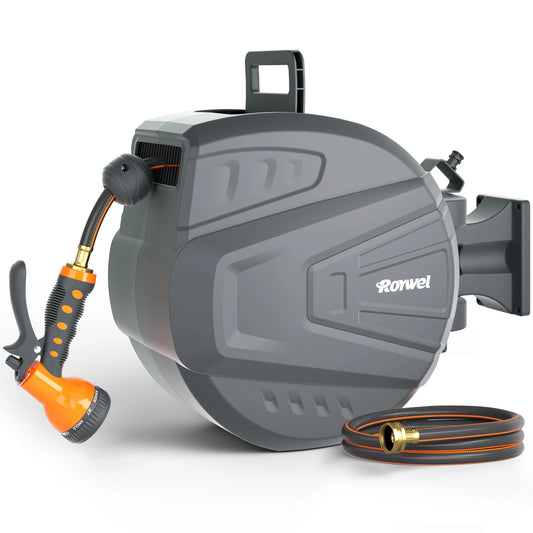 Roywel Garden Hose Reel with Retractable Hose 65ft x 1/2"(Default Title)