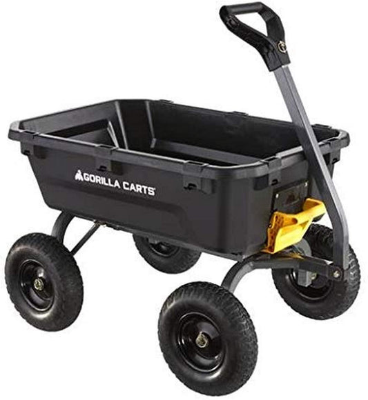 Gorilla Carts Heavy-Duty 7 Cu. Ft. Garden Dump Cart, No-Flat Tires, Black(Default Title)