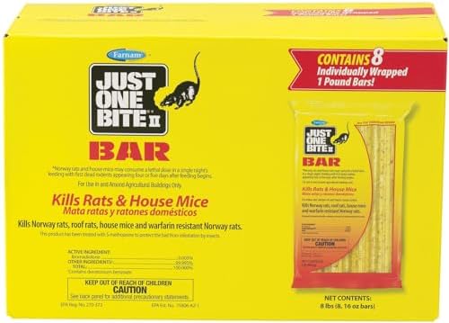 2025 Farnam Just One Bite II Rat  Mouse Bar 8pk 8lb