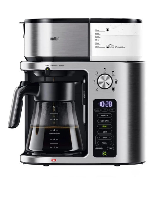 Braun MultiServe Plus Drip Coffee Maker, 10-Cup, 7 Brew Sizes, Cold  Hot Brew, Stainless Steel, KF9370SI(Default Title)