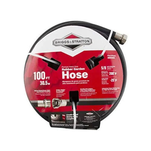 Briggs  Stratton Briggs and Stratton 8bs100 100-Foot Premium Heavy-Duty Rubber Garden Hose, Black, 100 Feet