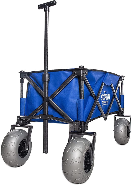 Sorin Outdoor Heavy Duty Foldable Beach Cart with Balloon Wheels – Easy Setup, Durable Fabric, Versatile Use for Sand and Camping(Default Title)