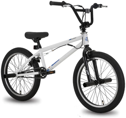 Hiland 20′′ BMX Freestyle Kids Bike, Hi-Ten Steel Frame, 360° Rotor, U-Brake, White(Default Title)