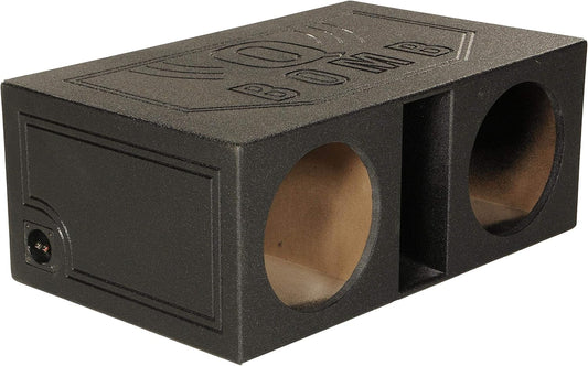 QPower QBOMB12VL Dual 12′′ Vented Subwoofer Box – Durable MDF, Black Rhino Liner Finish(Default Title)