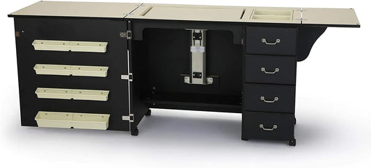 353 Norma Jean Sewing Cabinet for Sturdy Sewing, Cutting, Quilting, and Crafting with Storage and Airlift, Black Finish(Default Title)