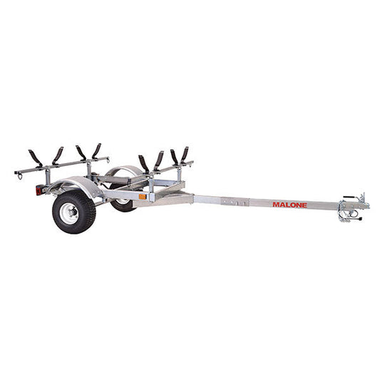 Malone LowMax 2 Kayak Trailer, 600 lb Capacity, Galvanized Steel, J/V Racks, LED Lights, USA Made(Default Title)
