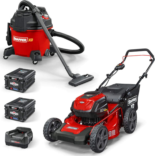 Snapper XD 82V MAX 21′′ Electric Cordless Lawn Mower, Steel Deck, 3-in-1 Design, Red/Black(Default Title)