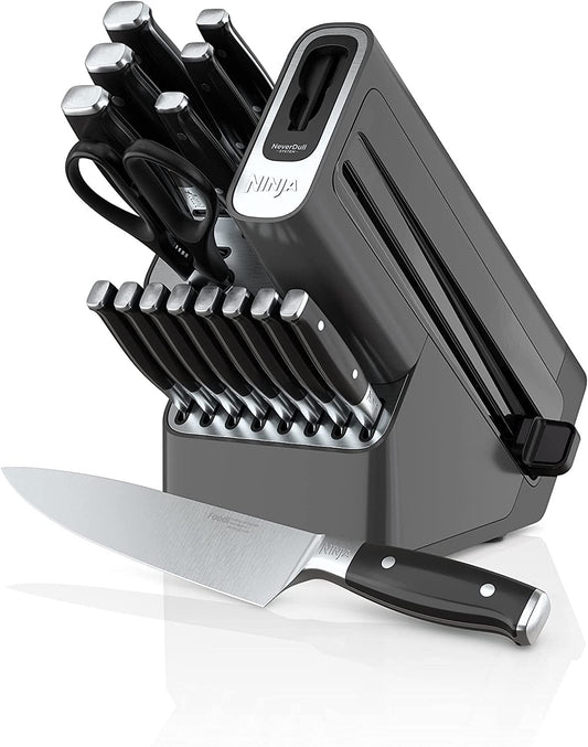 Ninja K32017 Foodi NeverDull 17 Piece Premium Knife System Block Set with Built-in Sharpener, Stainless Steel/Black(Default Title)