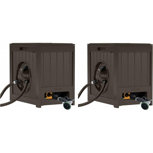Suncast Aquawinder 125′ Auto Rewind Hose Reel, Water-Powered, Java, 2 Pack(Default Title)
