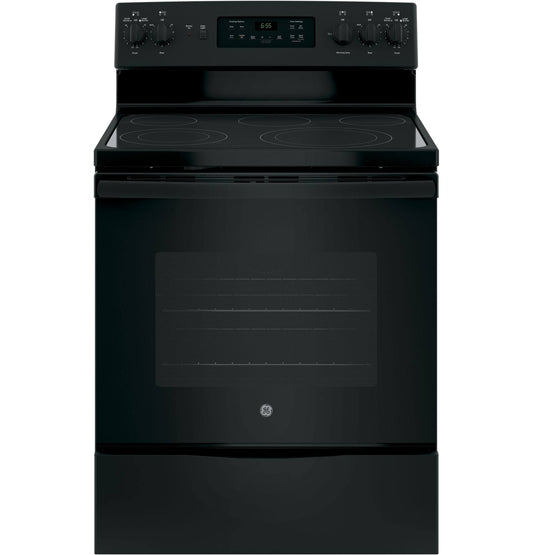 GE 30′′ Freestanding Electric Range, Black – Dual-Element Cooktop, Convection Oven, Self-Cleaning(Default Title)