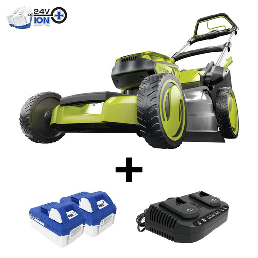 Sun Joe 48V Cordless Self-Propelled Lawn Mower, 20′′ Cutting Width, 2 x 4.0-Ah Batteries, 7-Position Height Adjustment(Default Title)