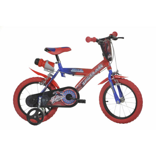 Dino Bikes Spiderman 14-Inch Boys’ Bicycle with Training Wheels – Ages 3-5, Padded Seat, Safety Tested(Default Title)