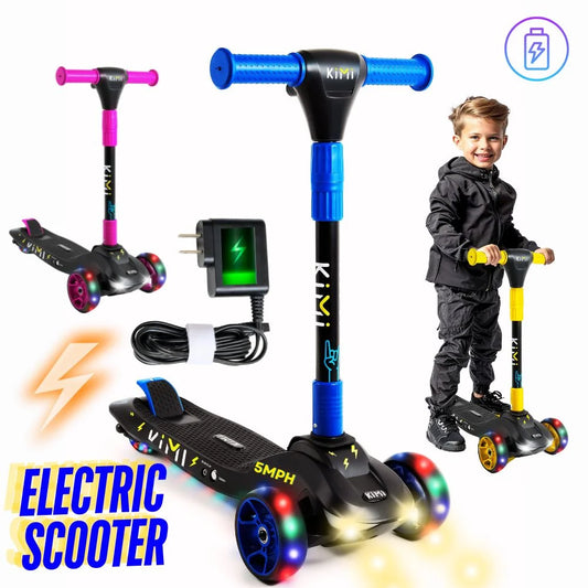 KIMI Kids 3-Wheel Electric Scooter, Adjustable, LED Lights, 10 Mile Range, Ages 2-9, TSA Approved(Default Title)