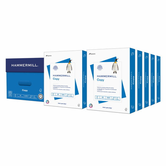 Hammermill 20 lb. Copy Paper, 8.5′′ x 11′′, 10 Reams, 5,000 Sheets, White, FSC Certified(Default Title)
