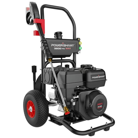 PowerSmart 3200PSI Gas Pressure Washer, 208cc Engine, 5 Nozzles, Soap Tank, 25ft Hose, Portable, CARB Compliant(Default Title)