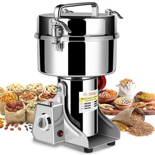 INSELY Stainless Steel 2000g High Speed Food Grain Mill Grinder(Default Title)